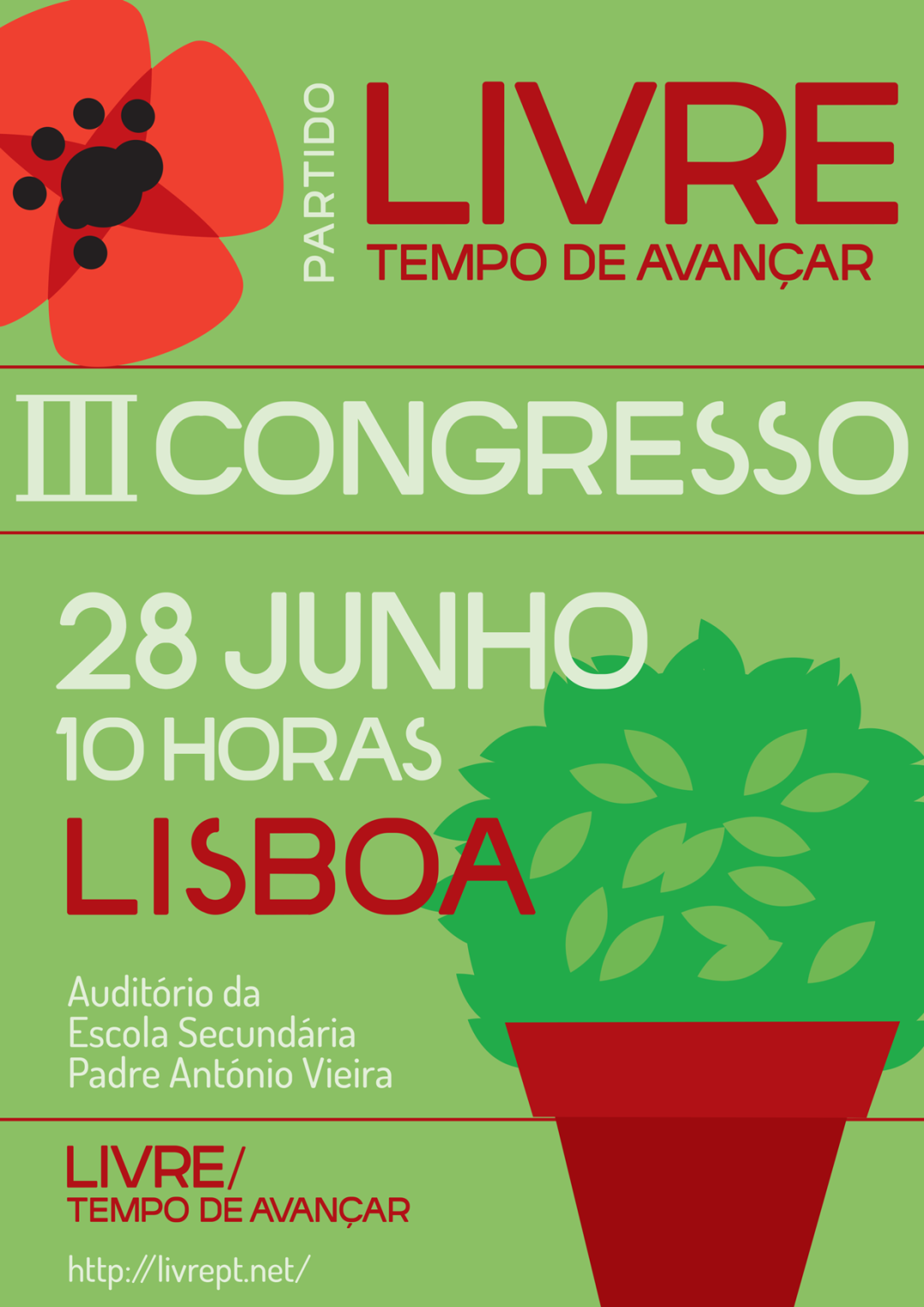 Cartaz do III Congresso do LIVRE