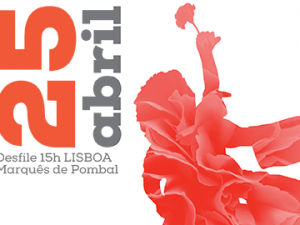 Descida da Av. da Liberdade e almoço, 25 de Abril