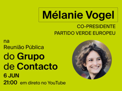 Mélanie Vogel na Reunião Pública do Grupo de Contacto