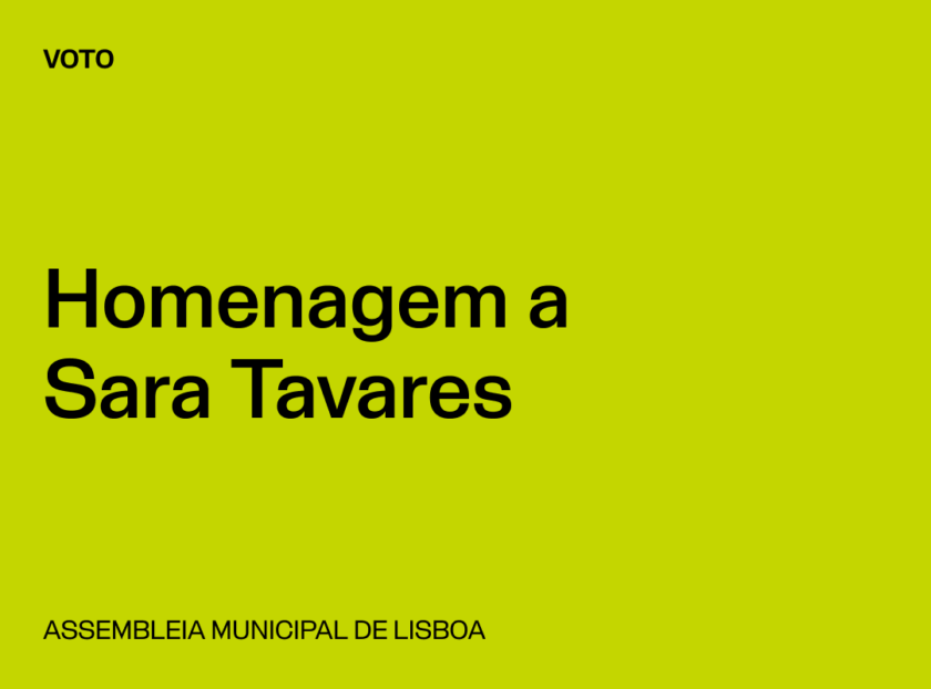Lisboa: Voto de Homenagem a Sara Tavares