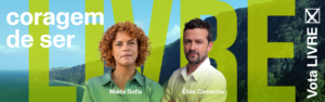 Eleições Regionais da Madeira 2025. Coragem de ser LIVRE. Marta Sofia. Élvio Camacho. Vota LIVRE.