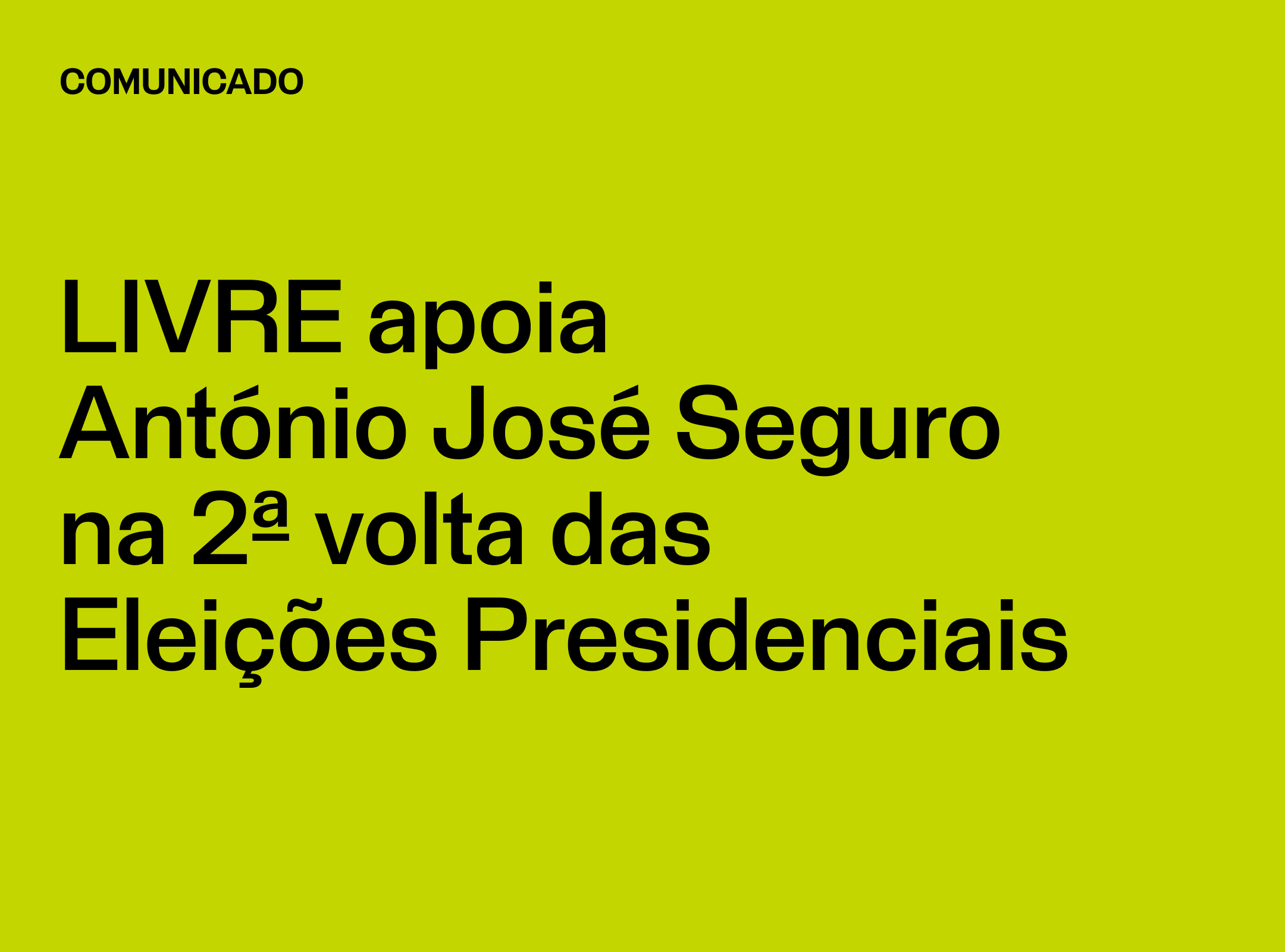 LIVRE apoia António José Seguro na 2ª volta das Eleições Presidenciais ...